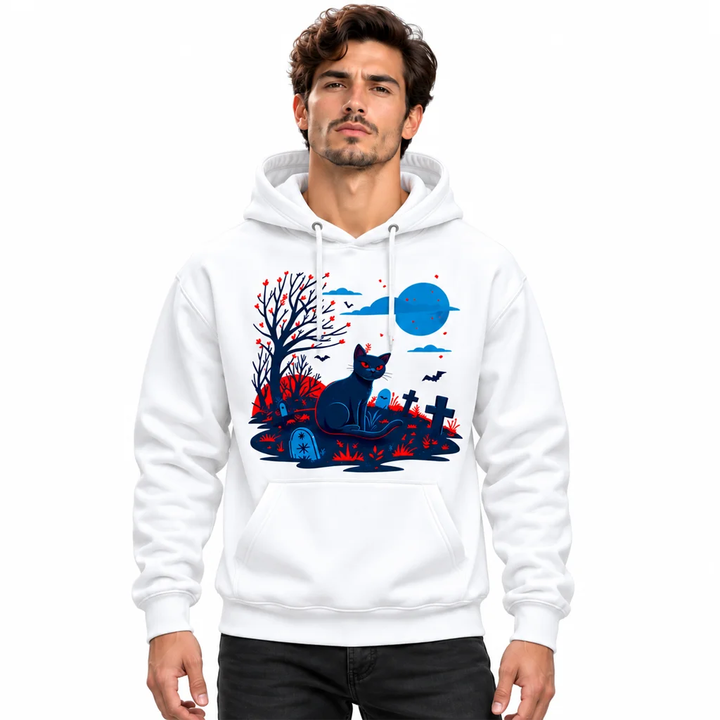 Sailor Moon Black Cat Graveyard White Hoodie