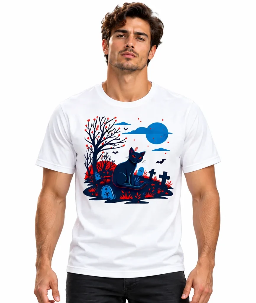 Sailor Moon Black Cat Graveyard White T-Shirt