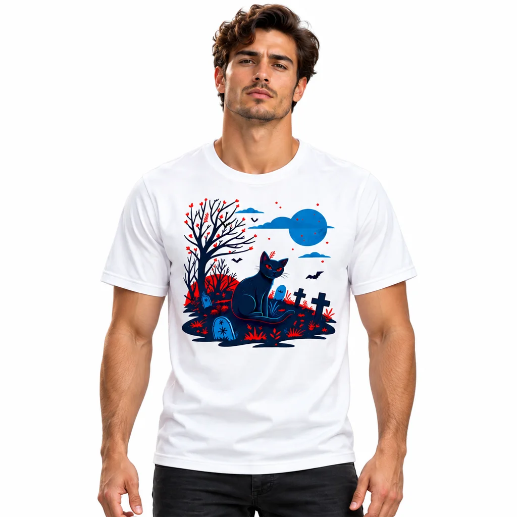 Sailor Moon Black Cat Graveyard White T-Shirt