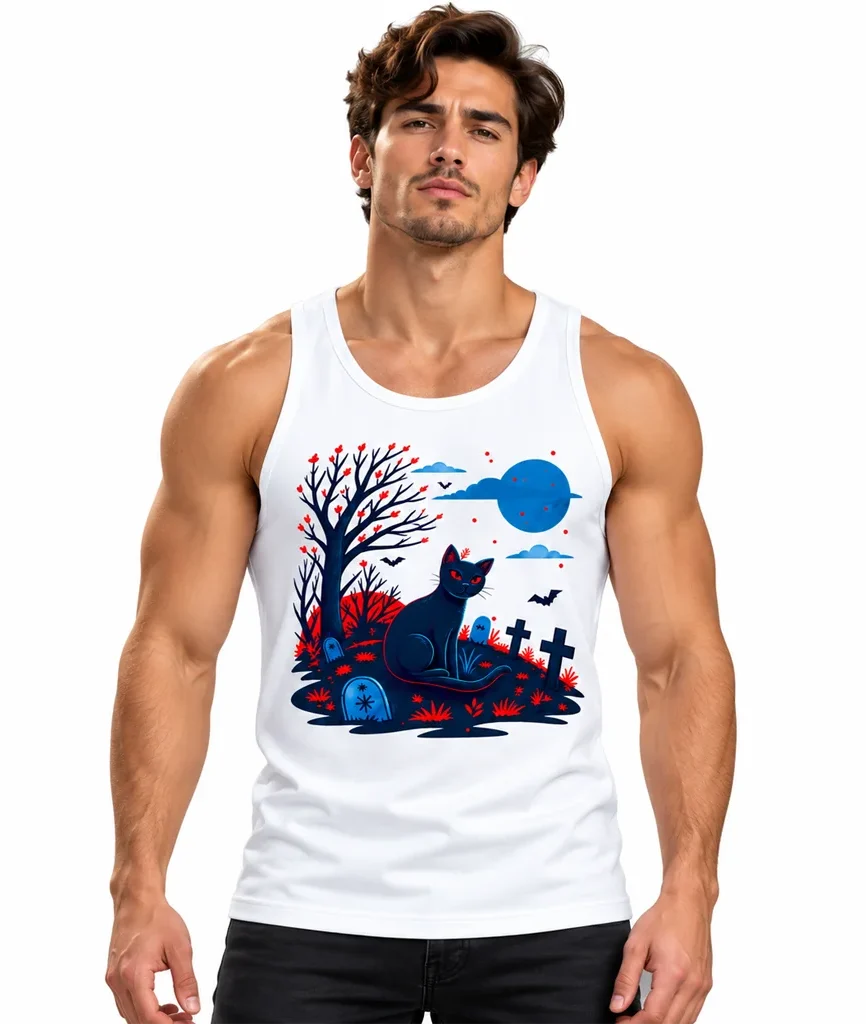 Sailor Moon Black Cat Graveyard White Tank Top
