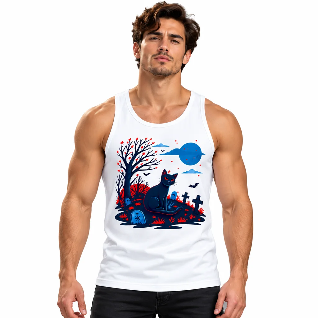 Sailor Moon Black Cat Graveyard White Tank Top