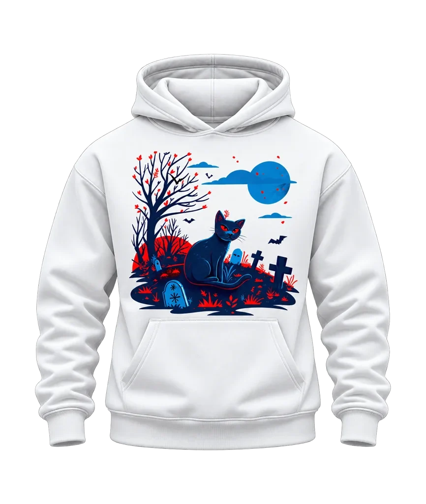 Sailor Moon Black Cat Graveyard White Hoodie
