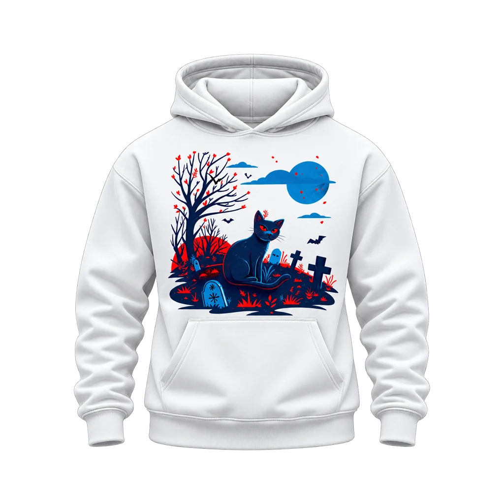 Sailor Moon Black Cat Graveyard White Hoodie