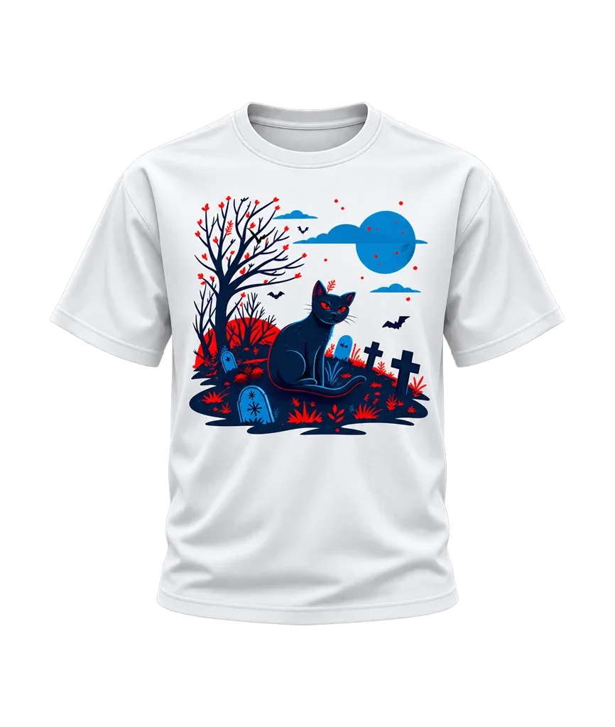 Sailor Moon Black Cat Graveyard White T-Shirt