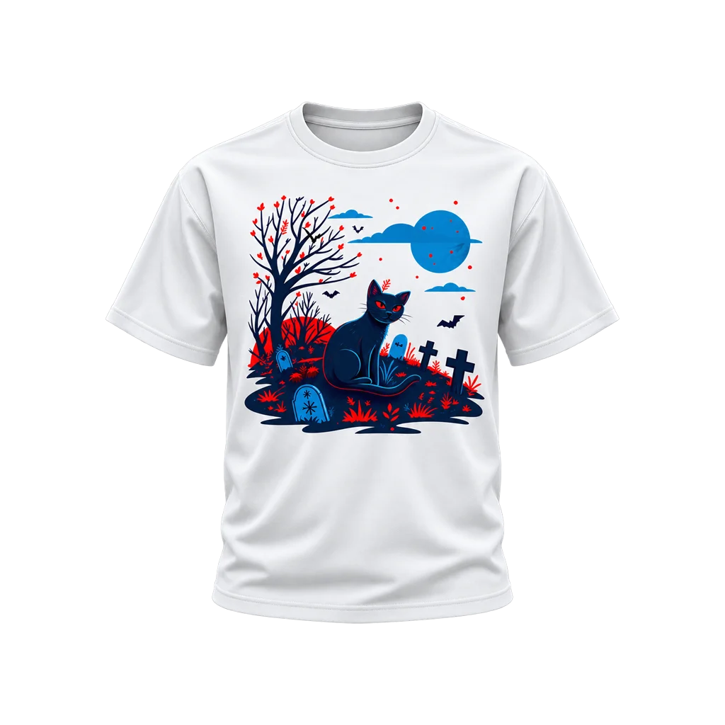 Sailor Moon Black Cat Graveyard White T-Shirt
