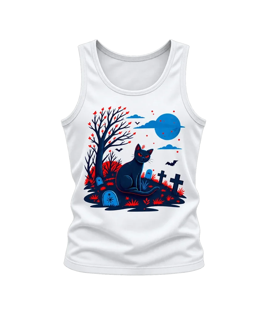 Sailor Moon Black Cat Graveyard White Tank Top