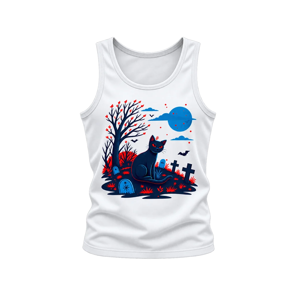 Sailor Moon Black Cat Graveyard White Tank Top