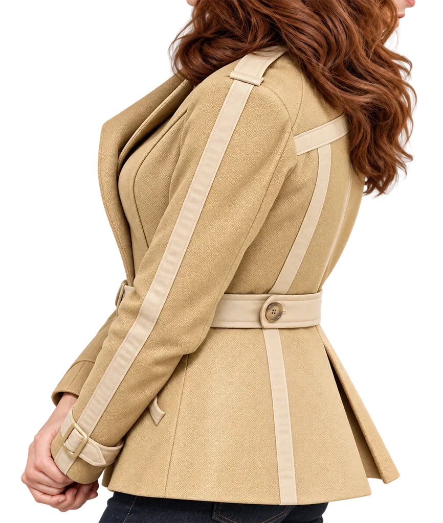 Captain America: Civil War Natasha Romanoff Beige Cotton Jacket