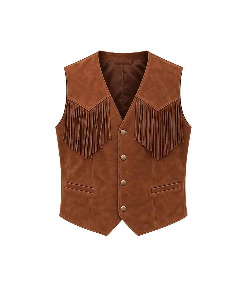 Ray Scary Gregg Wayans Brown Suede Leather Vest