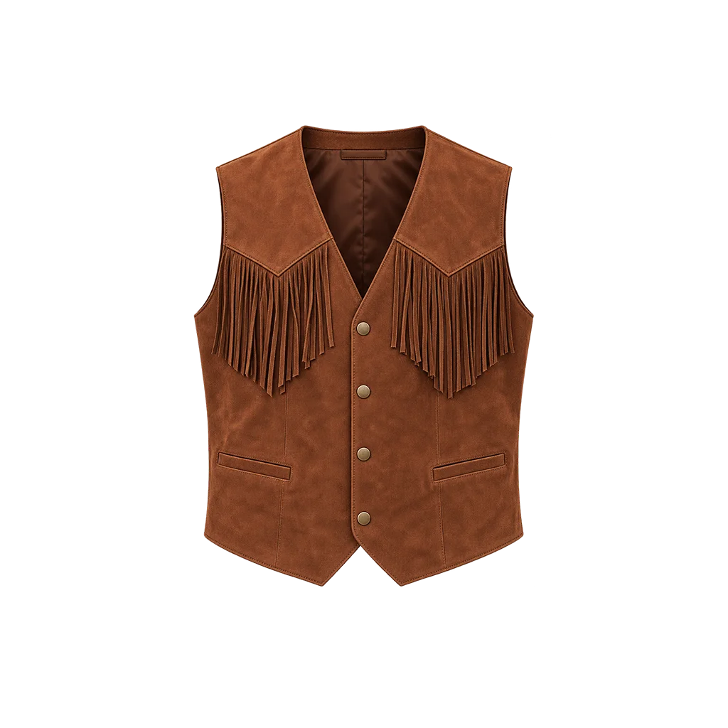Ray Scary Gregg Wayans Brown Suede Leather Vest