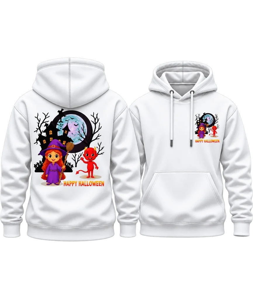 Soul Eater Witch and Devil Happy Halloween Dual-Print White Hoodie