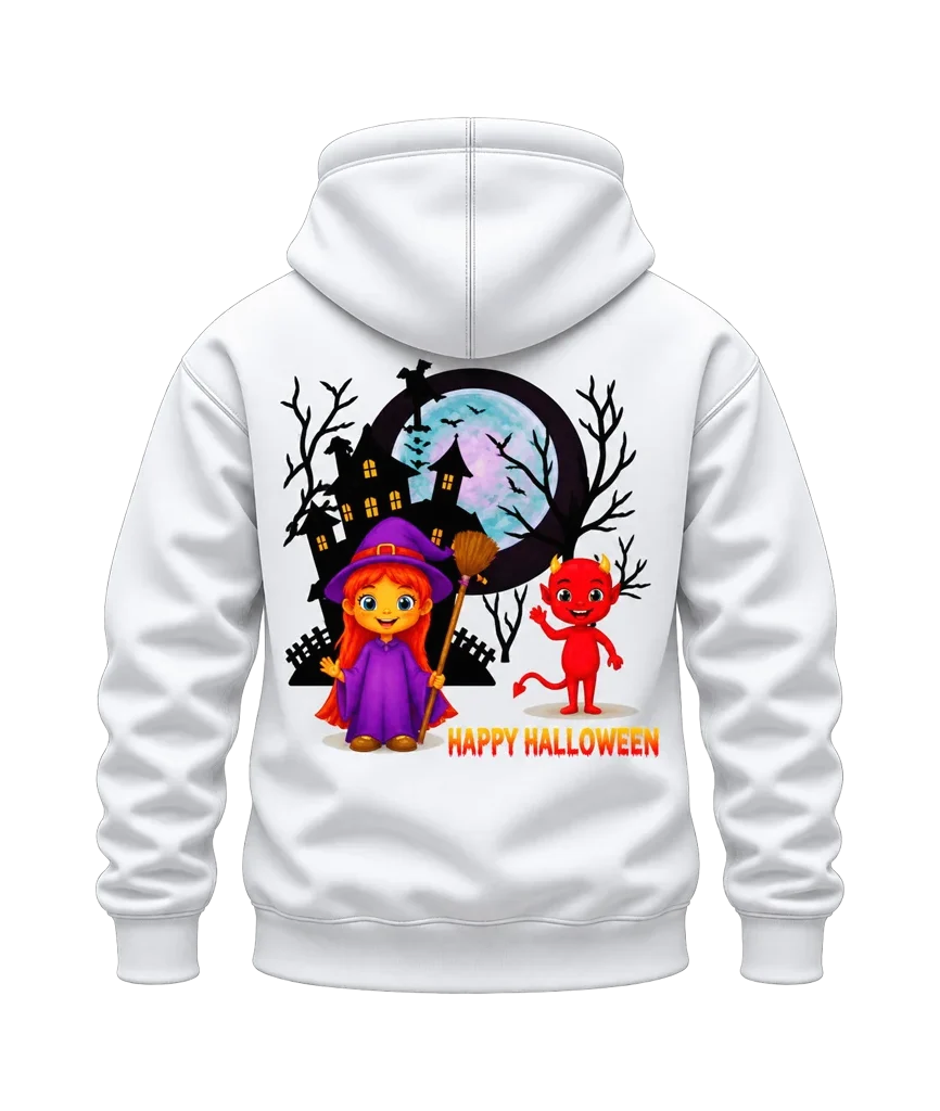 Soul Eater Witch and Devil Happy Halloween Dual-Print White Hoodie
