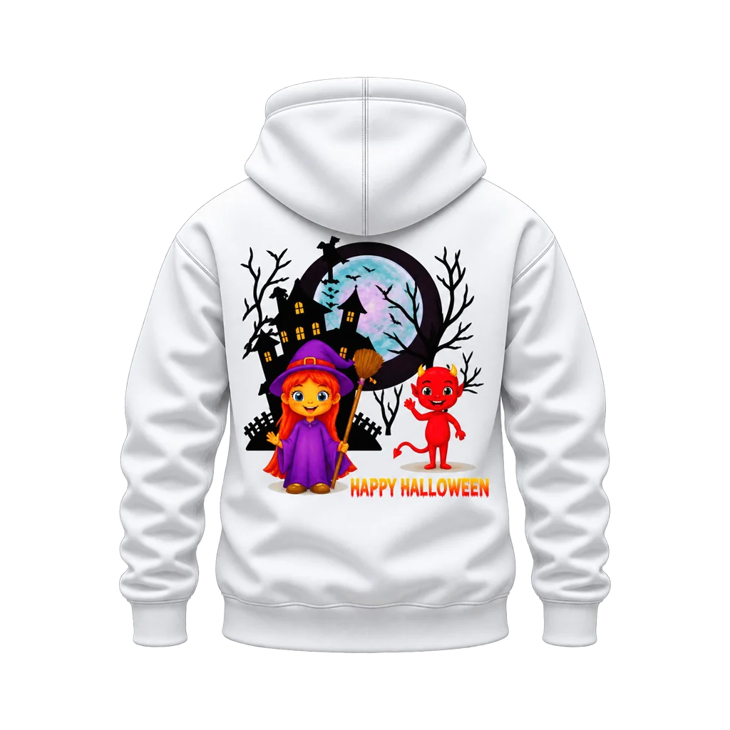 Soul Eater Witch and Devil Happy Halloween Dual-Print White Hoodie
