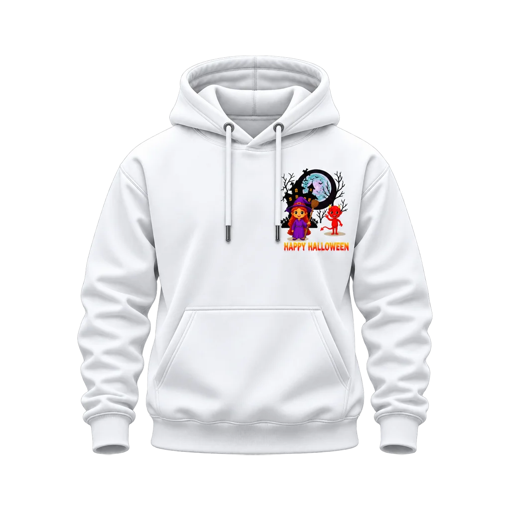 Soul Eater Witch and Devil Happy Halloween Dual-Print White Hoodie