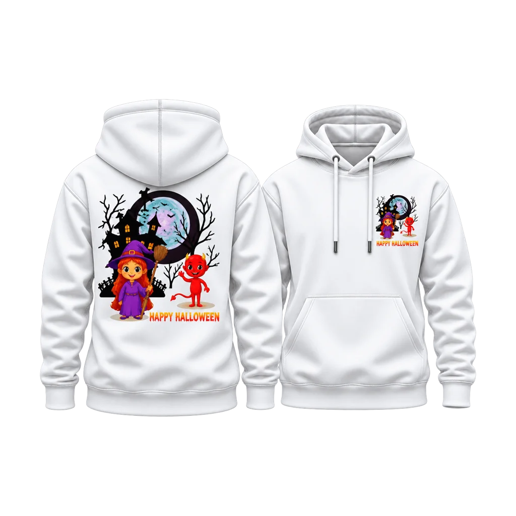 Soul Eater Witch and Devil Happy Halloween Dual-Print White Hoodie