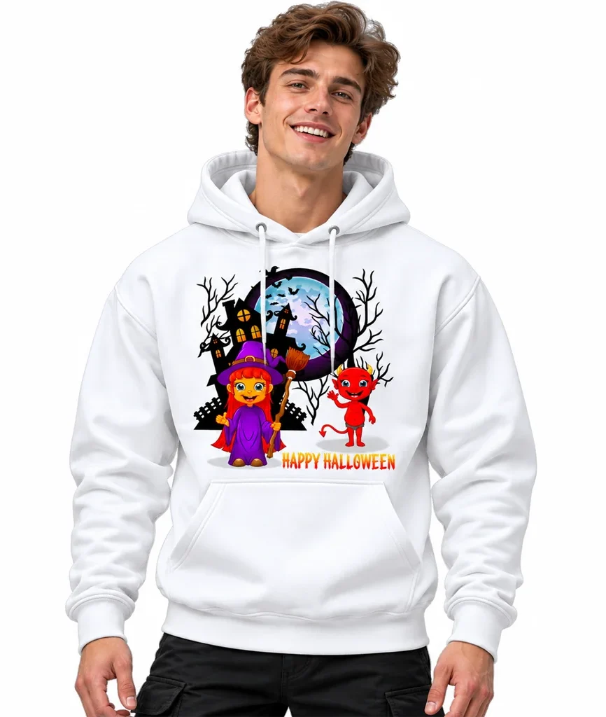 Soul Eater Witch and Devil Happy Halloween White Hoodie