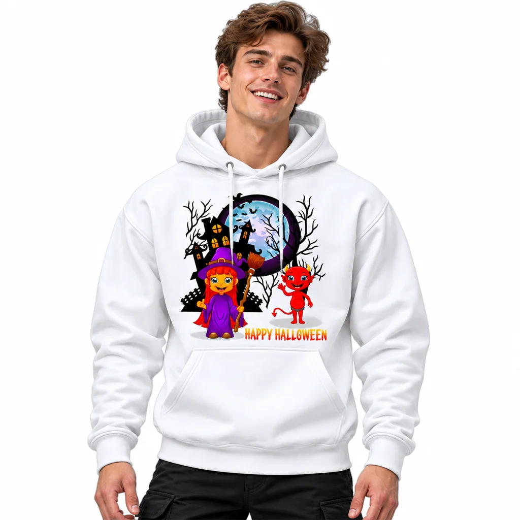 Soul Eater Witch and Devil Happy Halloween White Hoodie