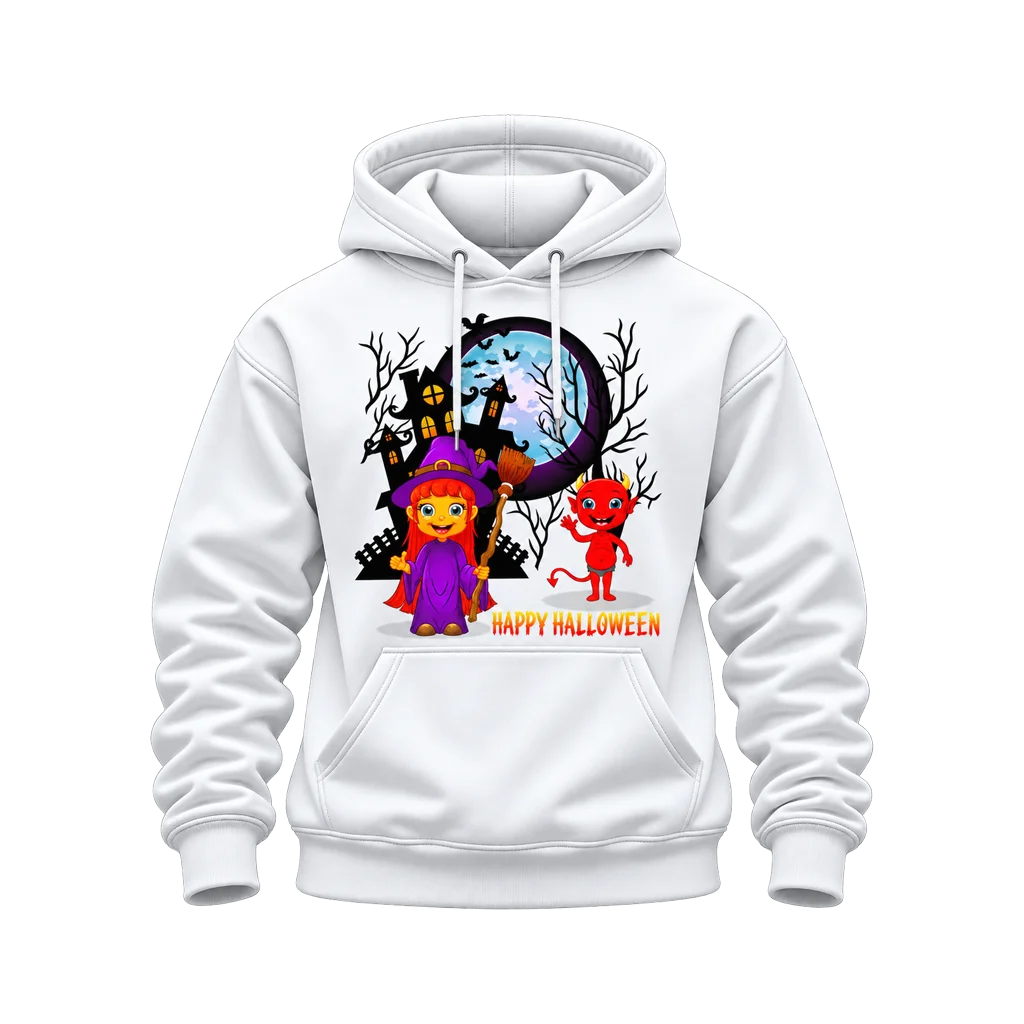 Soul Eater Witch and Devil Happy Halloween White Hoodie