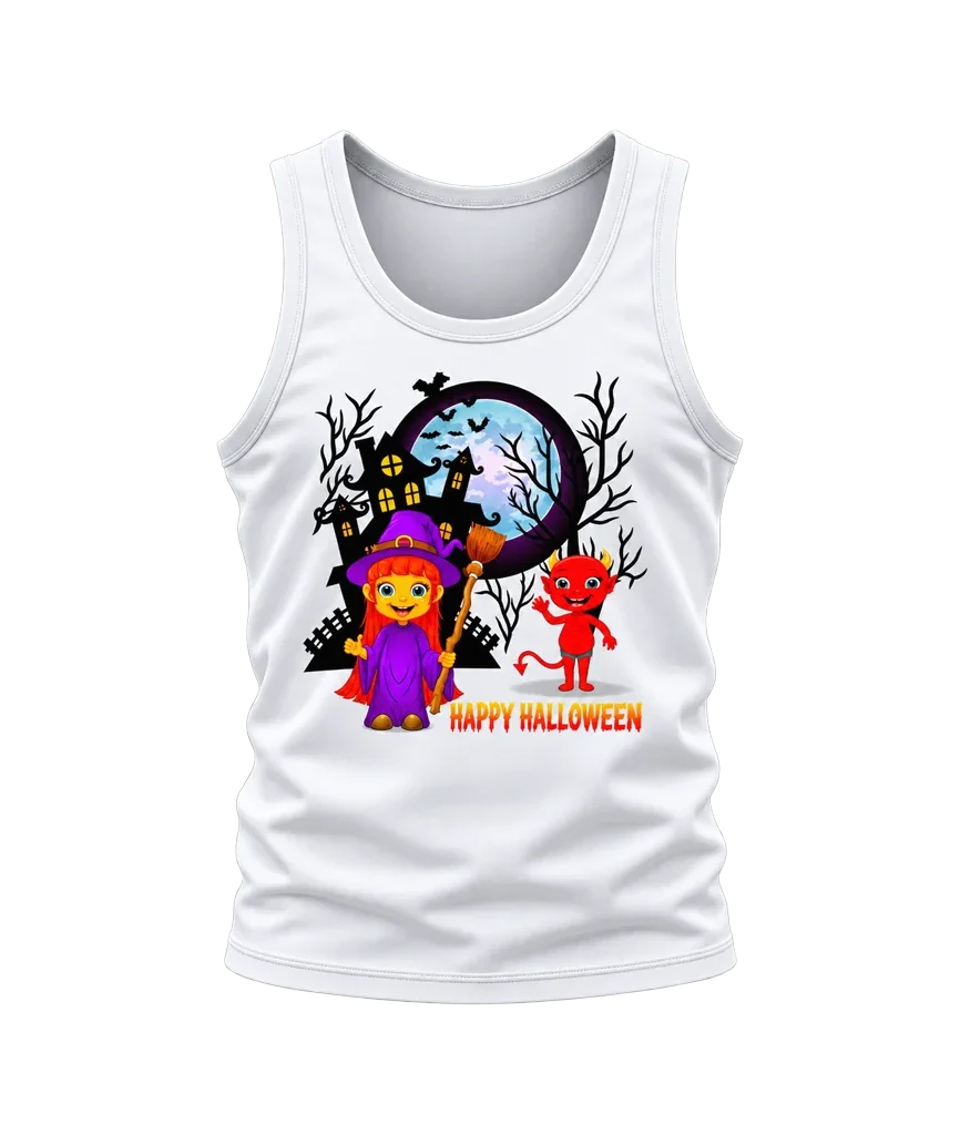 Soul Eater Witch and Devil Happy Halloween White Tank Top