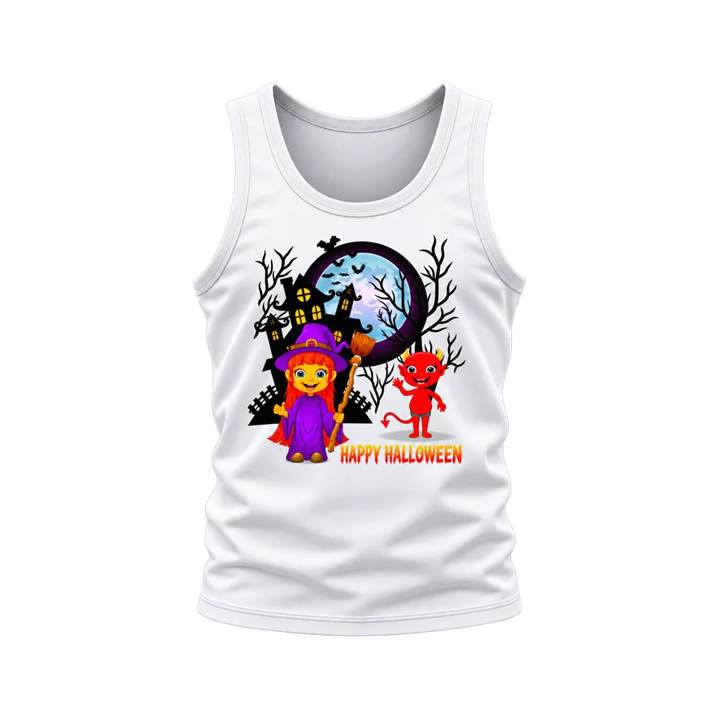 Soul Eater Witch and Devil Happy Halloween White Tank Top