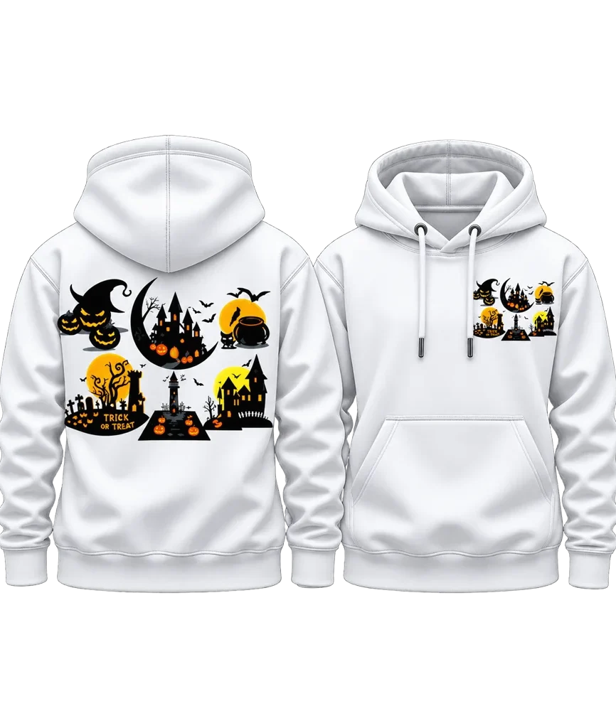 Spirited Away Halloween Castle Collage Dual-Print Hoodie