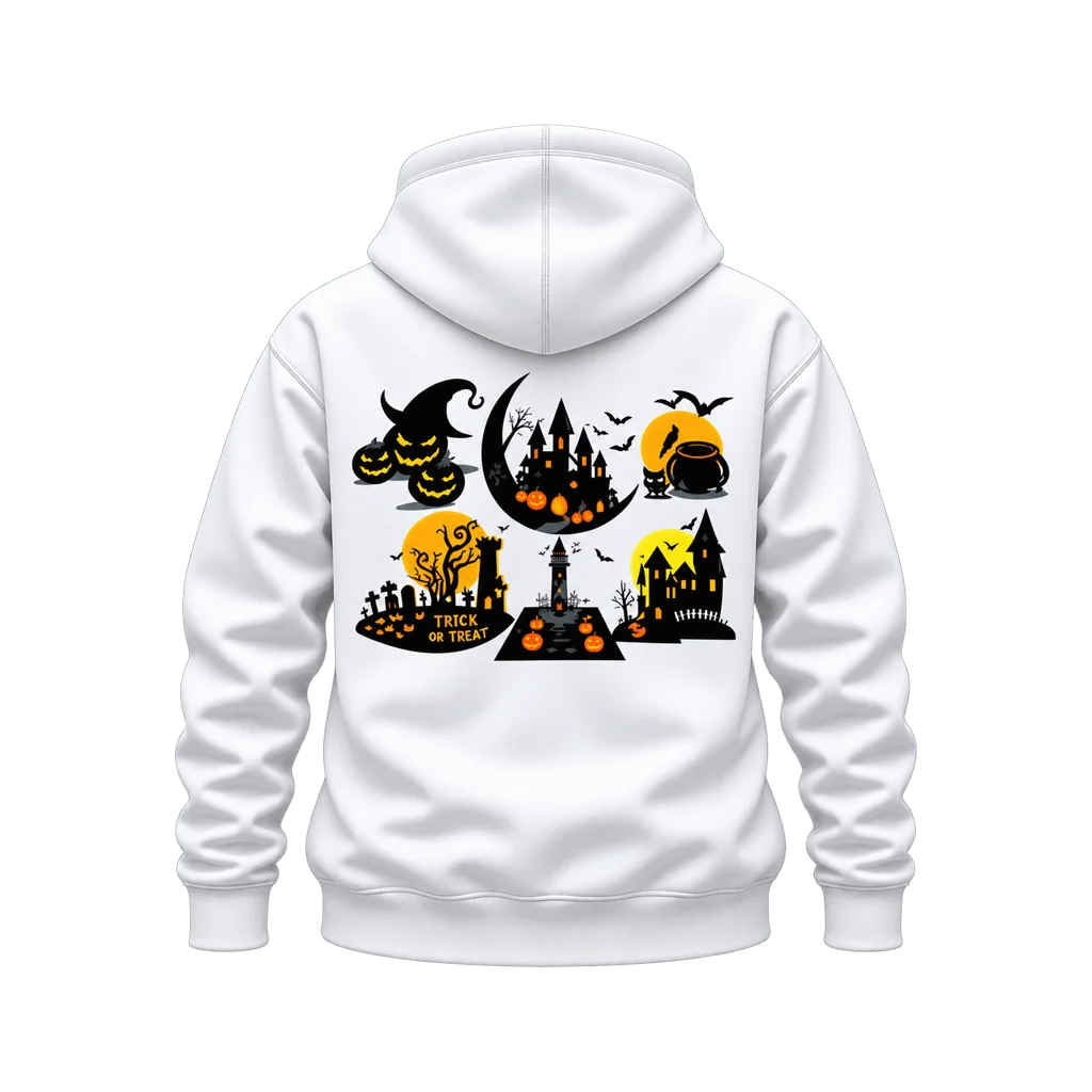 Spirited Away Halloween Castle Collage Dual-Print Hoodie