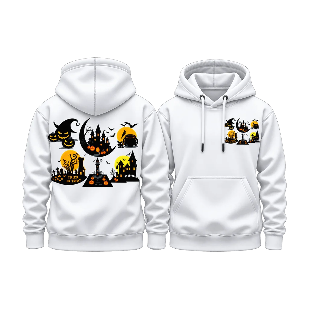Spirited Away Halloween Castle Collage Dual-Print Hoodie