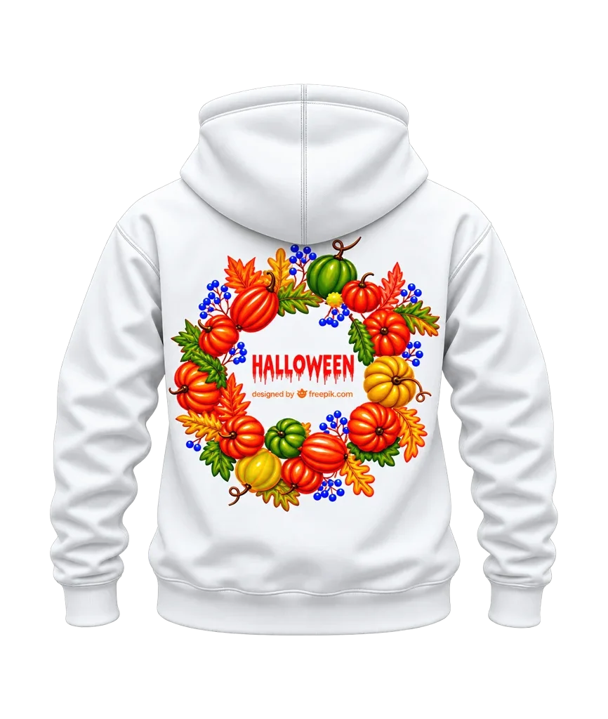 Stranger Things Halloween Pumpkin Wreath Dual-Print Hoodie