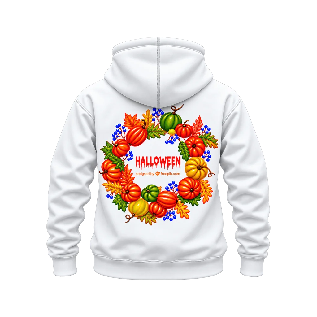 Stranger Things Halloween Pumpkin Wreath Dual-Print Hoodie