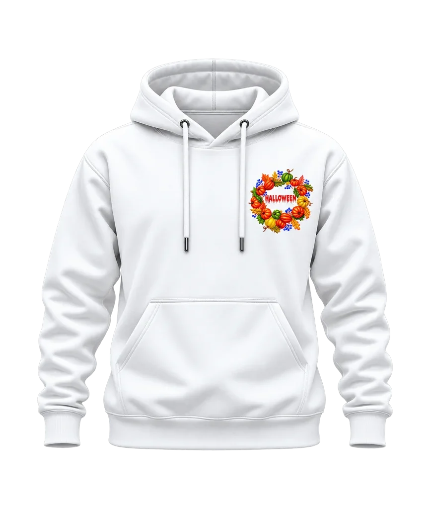 Stranger Things Halloween Pumpkin Wreath Dual-Print Hoodie