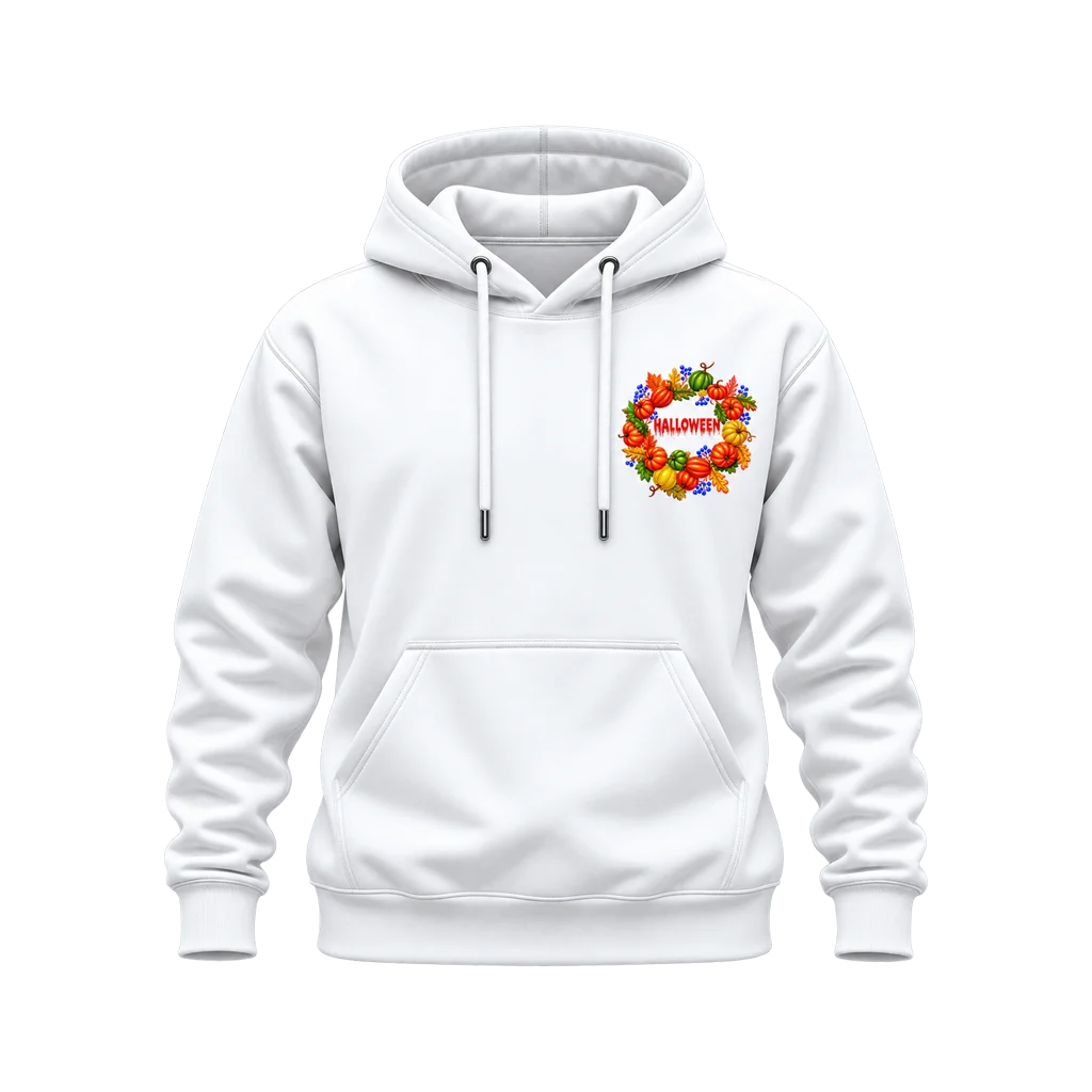 Stranger Things Halloween Pumpkin Wreath Dual-Print Hoodie