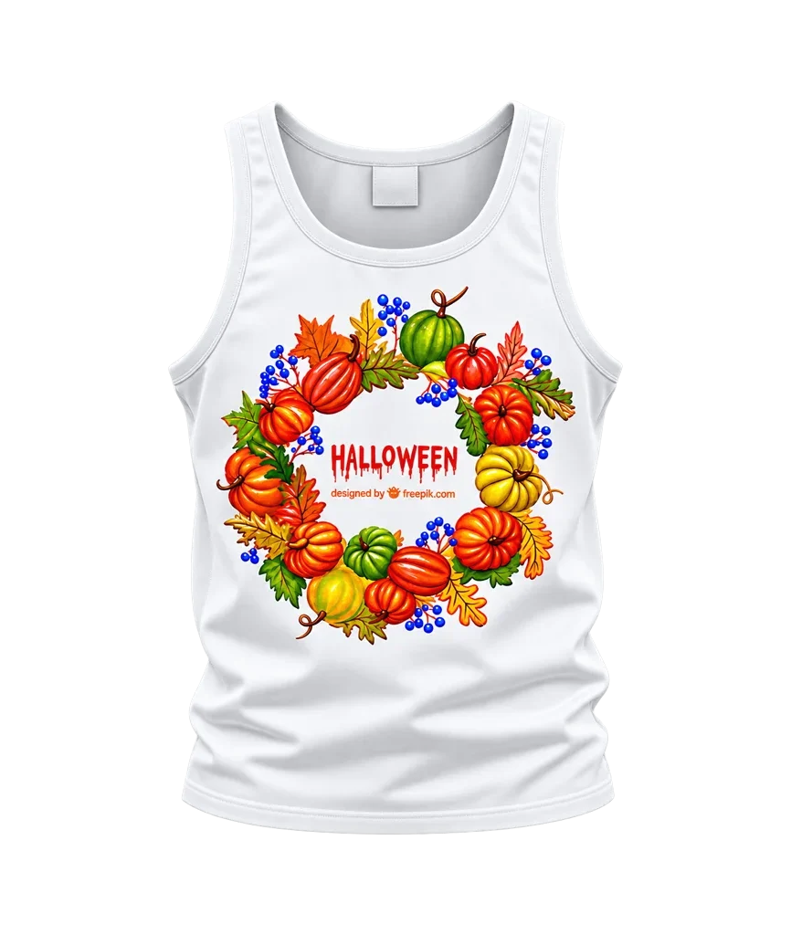 Stranger Things Halloween Pumpkin Wreath Tank Top