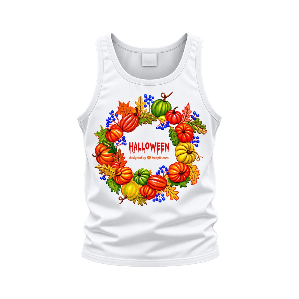 Stranger Things Halloween Pumpkin Wreath Tank Top