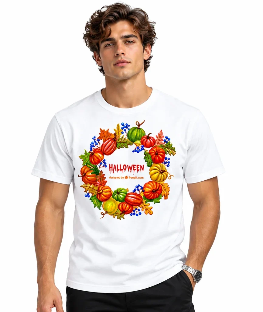 Stranger Things Halloween Pumpkin Wreath T-Shirt