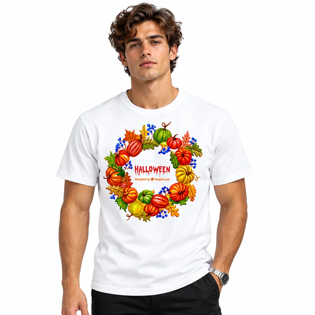 Stranger Things Halloween Pumpkin Wreath T-Shirt