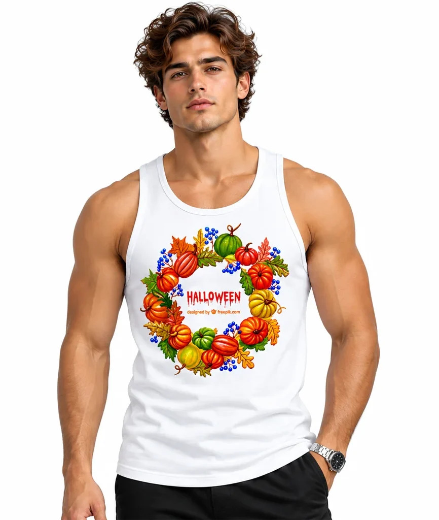 Stranger Things Halloween Pumpkin Wreath Tank Top