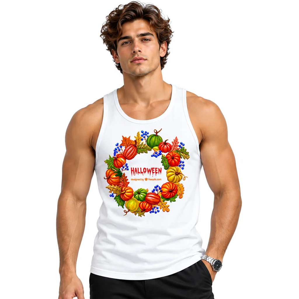 Stranger Things Halloween Pumpkin Wreath Tank Top