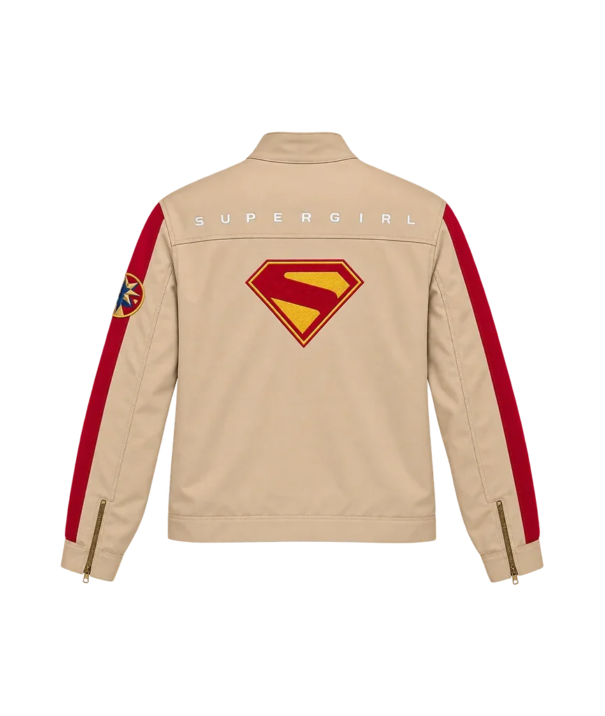 Supergirl Beige Racing Utility Jacket