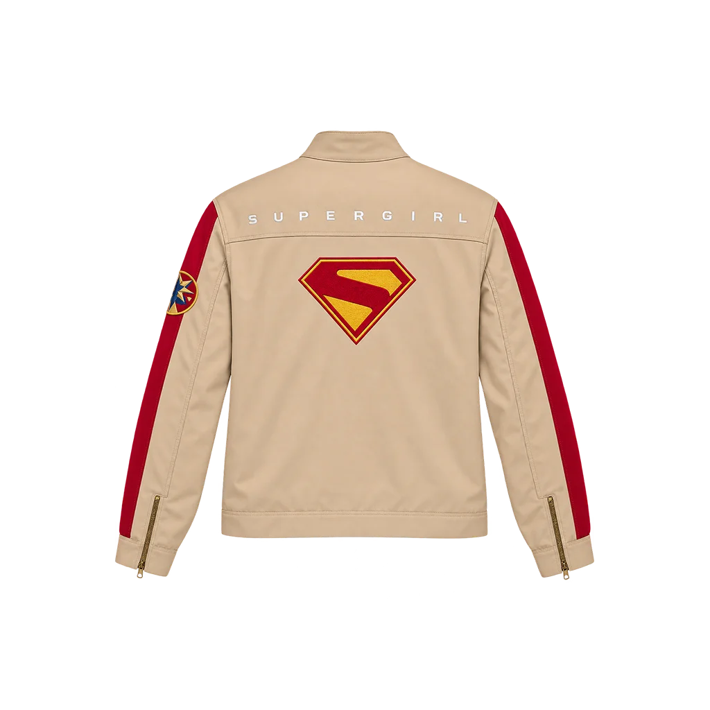 Supergirl Beige Racing Utility Jacket