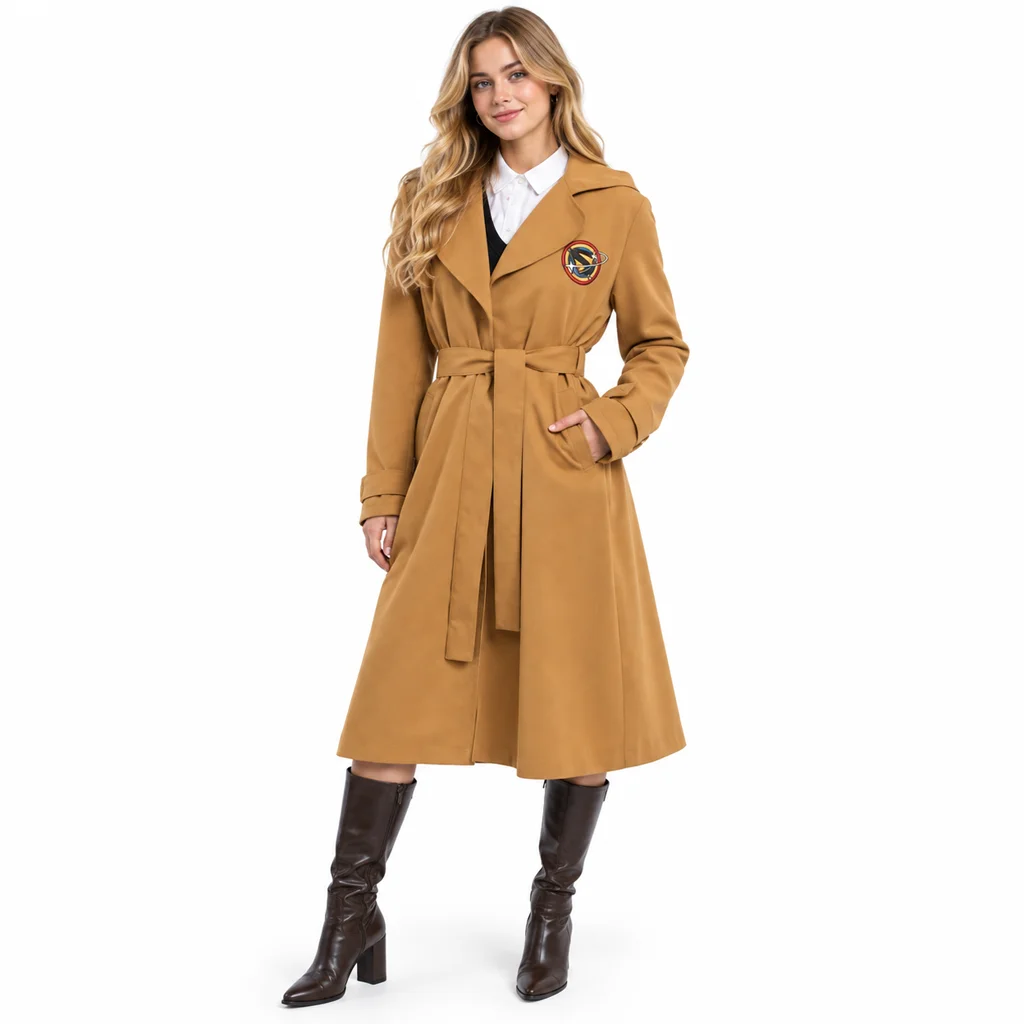 Kara Supergirl Brown Cotton Trench Coat