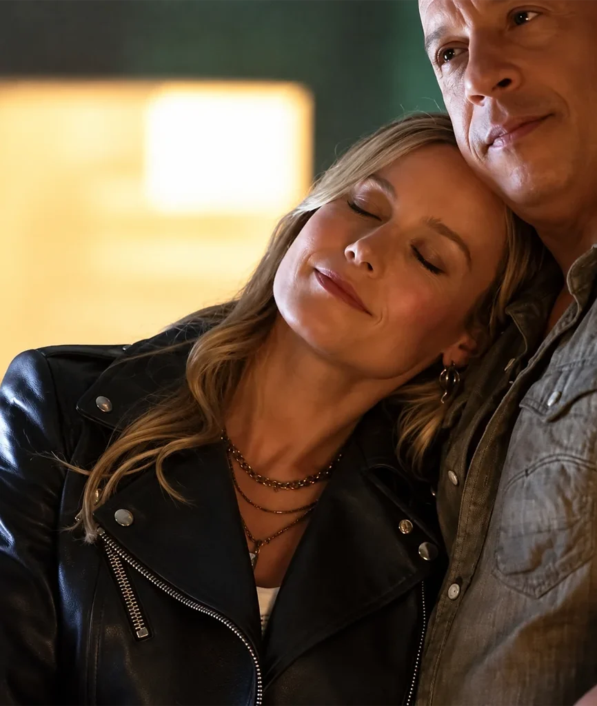 Fast X Brie Larson Tess Black Leather Biker Jacket