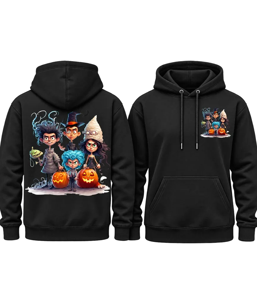 The Addams Family Spooky Kids Dual-Print Black Hoodie