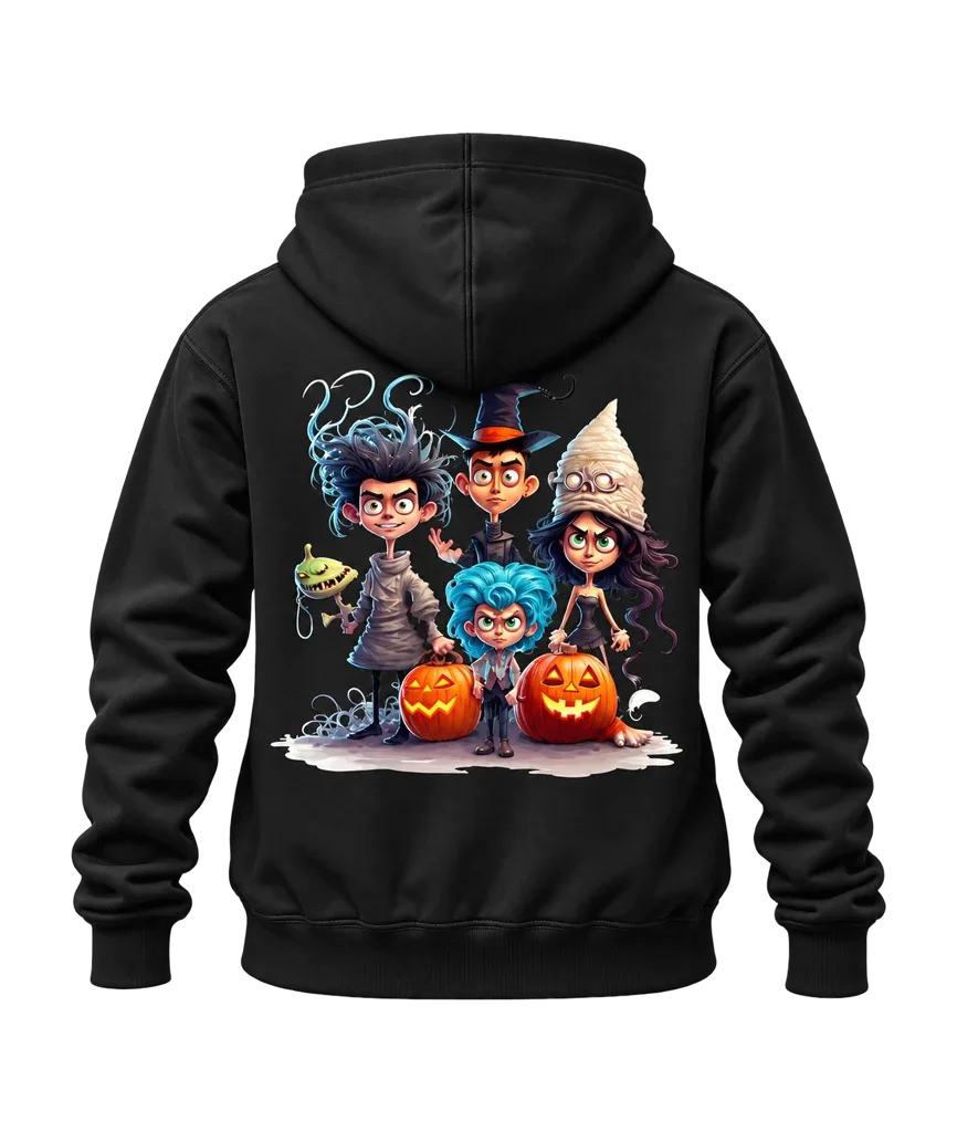 The Addams Family Spooky Kids Dual-Print Black Hoodie