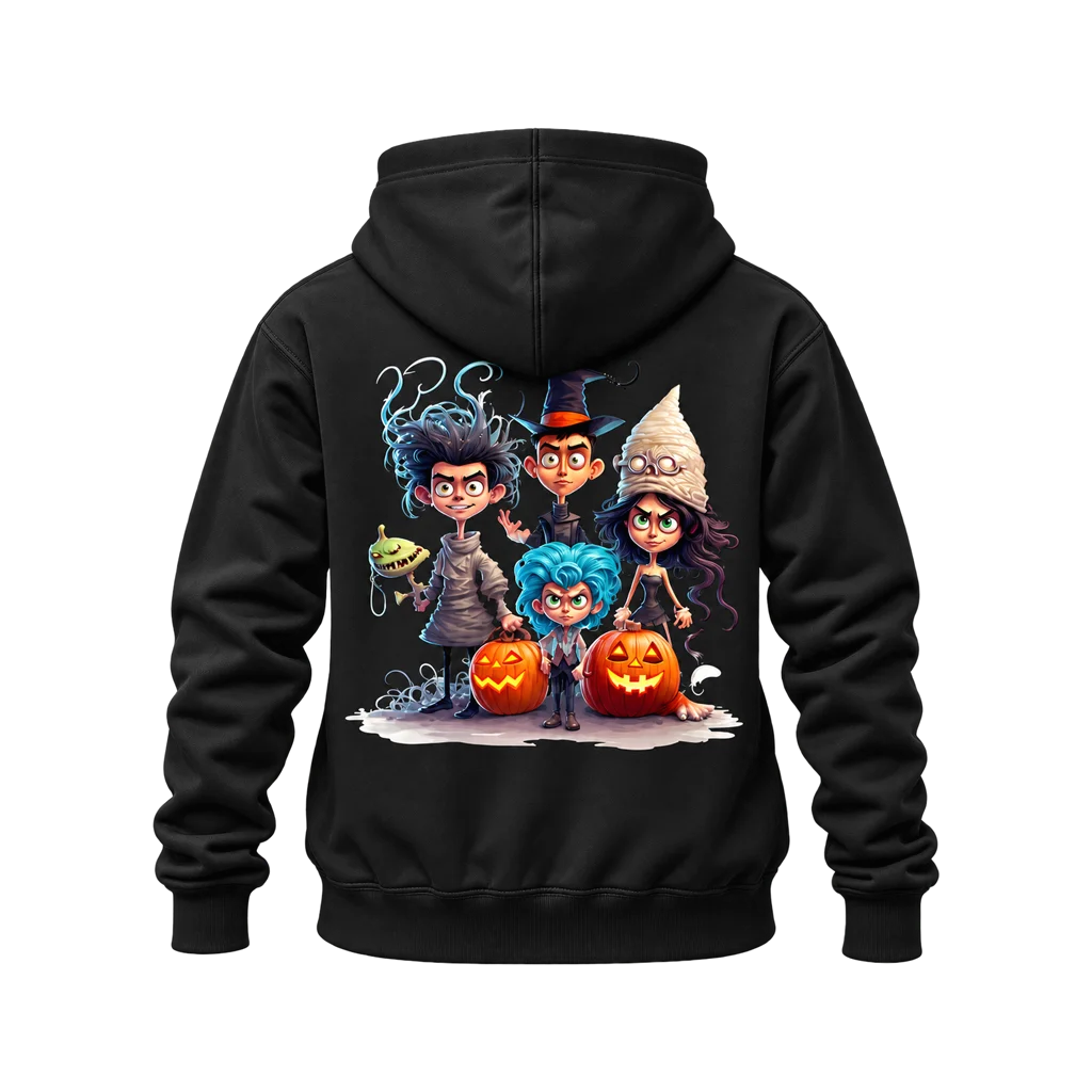 The Addams Family Spooky Kids Dual-Print Black Hoodie