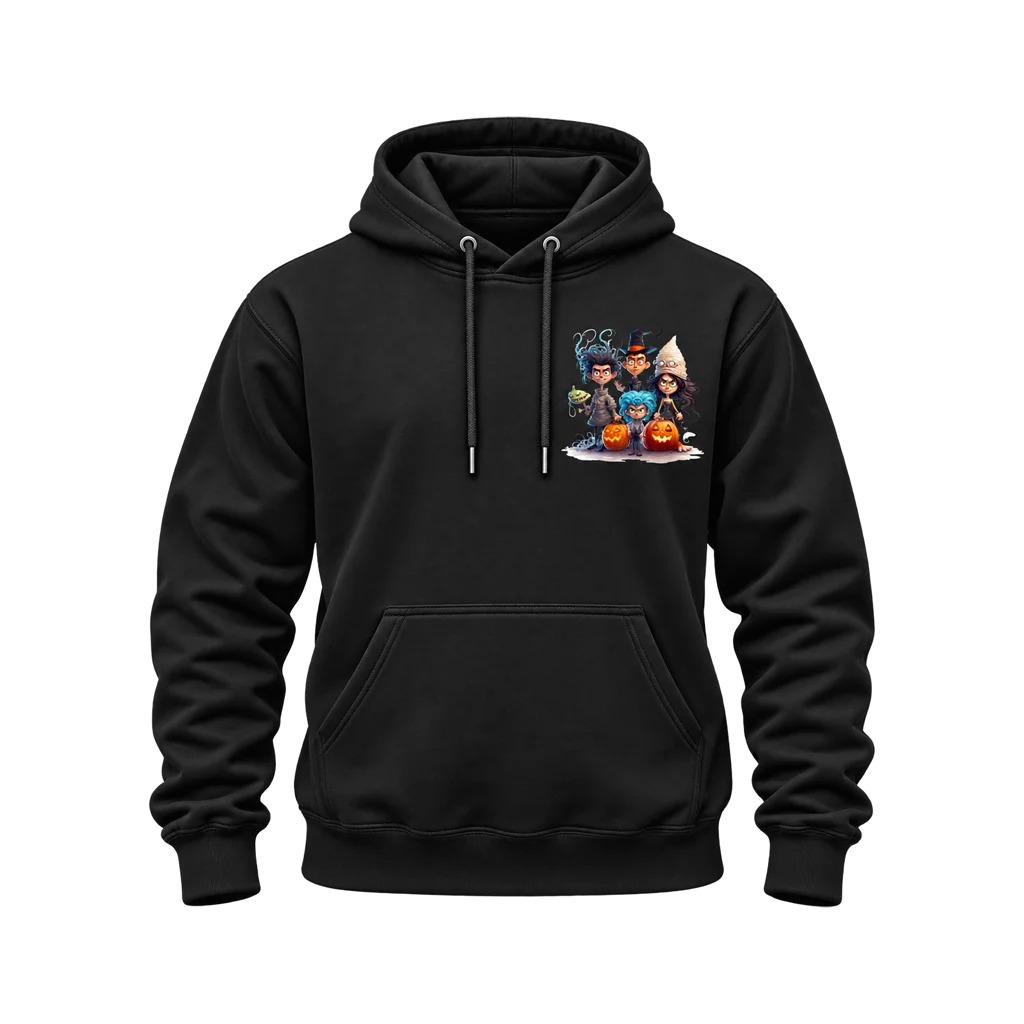 The Addams Family Spooky Kids Dual-Print Black Hoodie