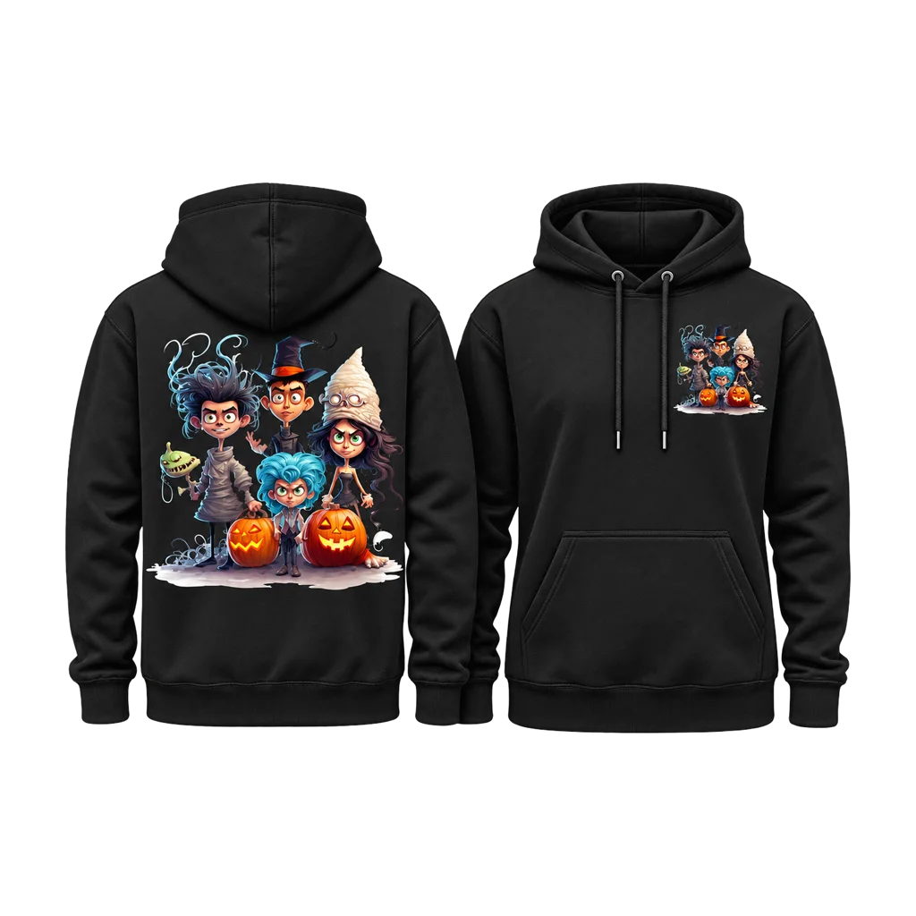 The Addams Family Spooky Kids Dual-Print Black Hoodie