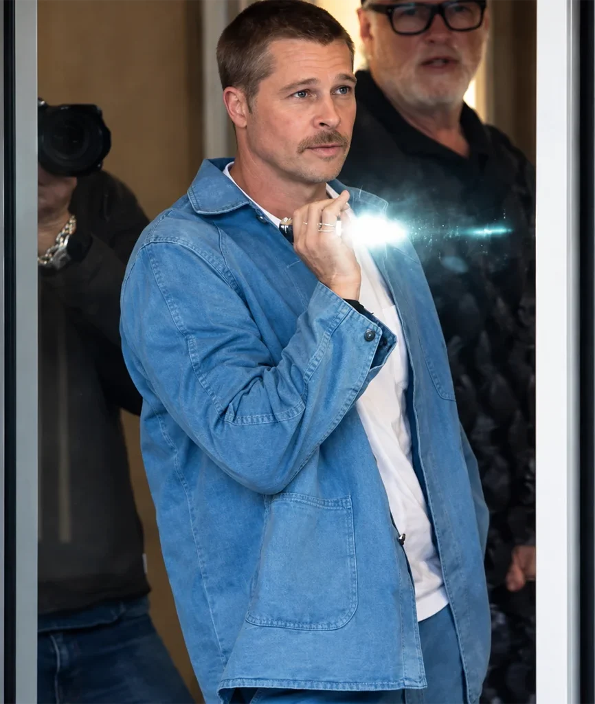 Cliff Booth The Adventures of Cliff Booth Brad Pitt Blue Cotton Jacket