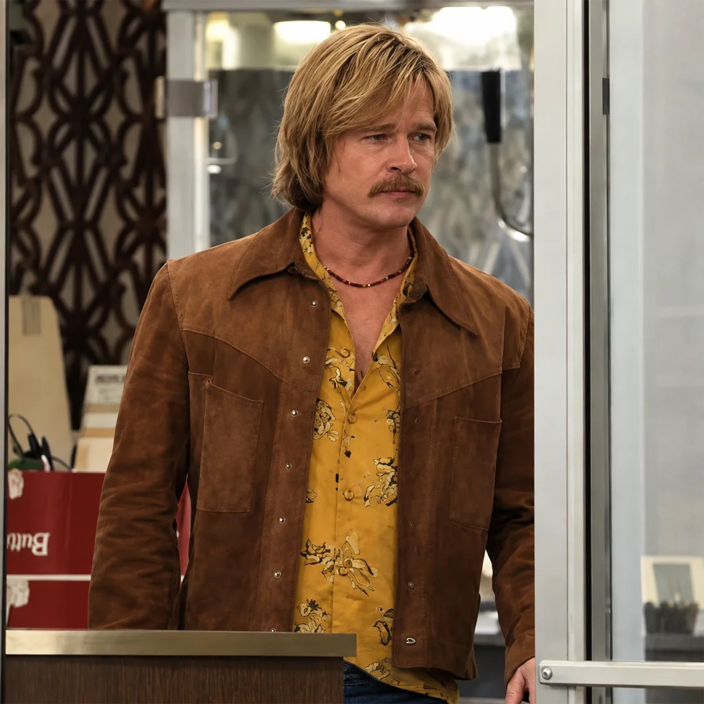 Cliff Booth The Adventures of Cliff Booth Brad Pitt Brown Suede Jacket
