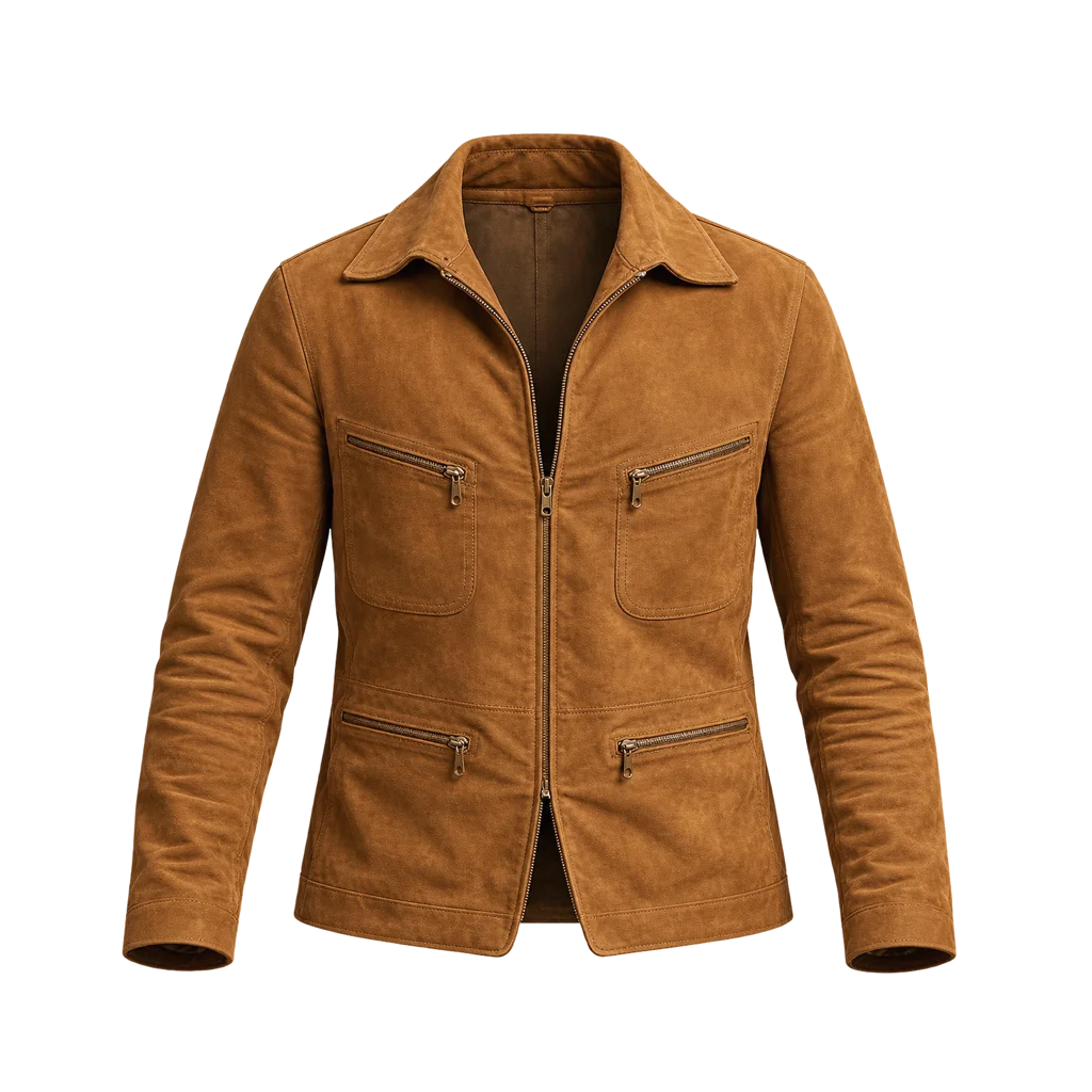 Brad Pitt The Adventures of Cliff Booth Brown Suede Zip Jacket