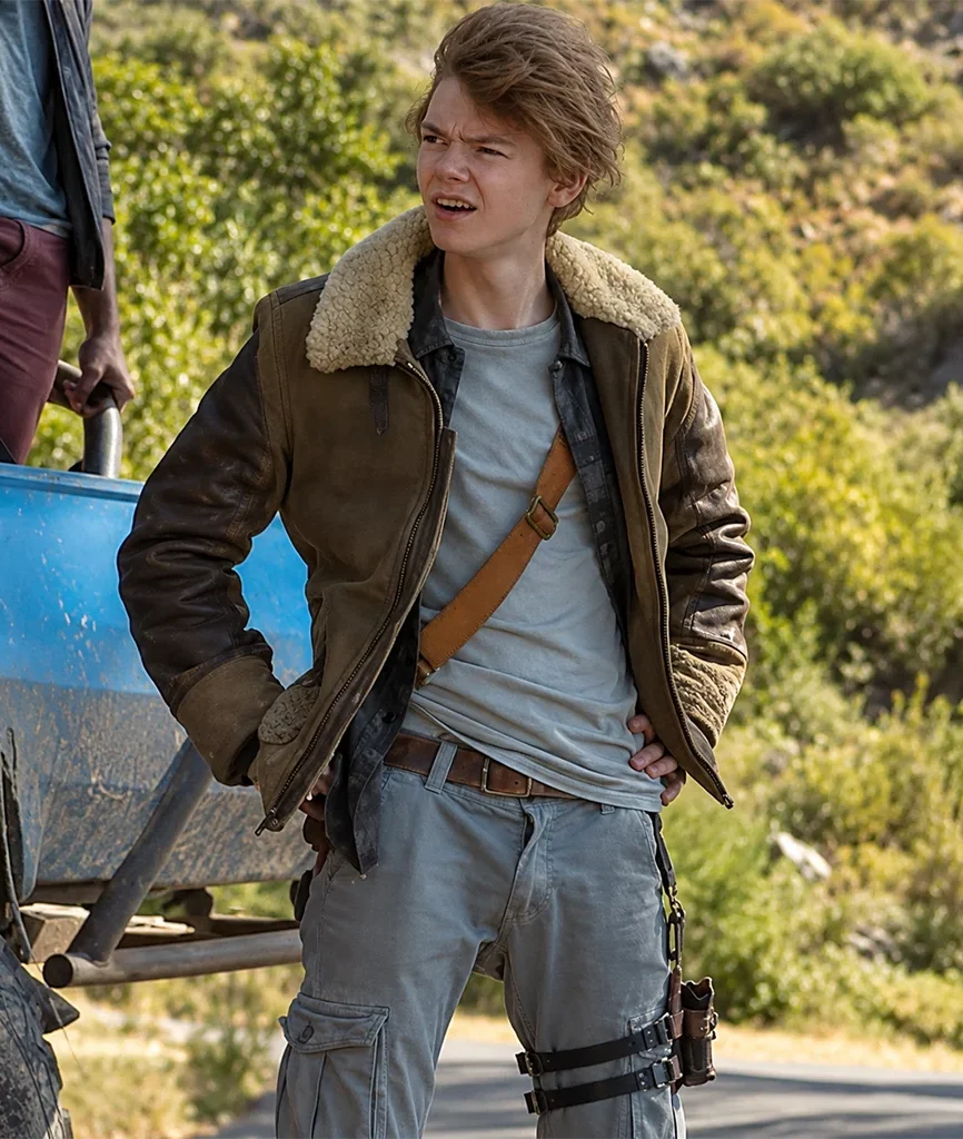 Maze Runner: The Death Cure Thomas Brodie-Sangster Brown Shearling Jacket